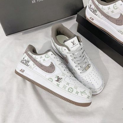 Louis Vuitton x Nike Air Force 1 White Mocha Monogram (Custom)