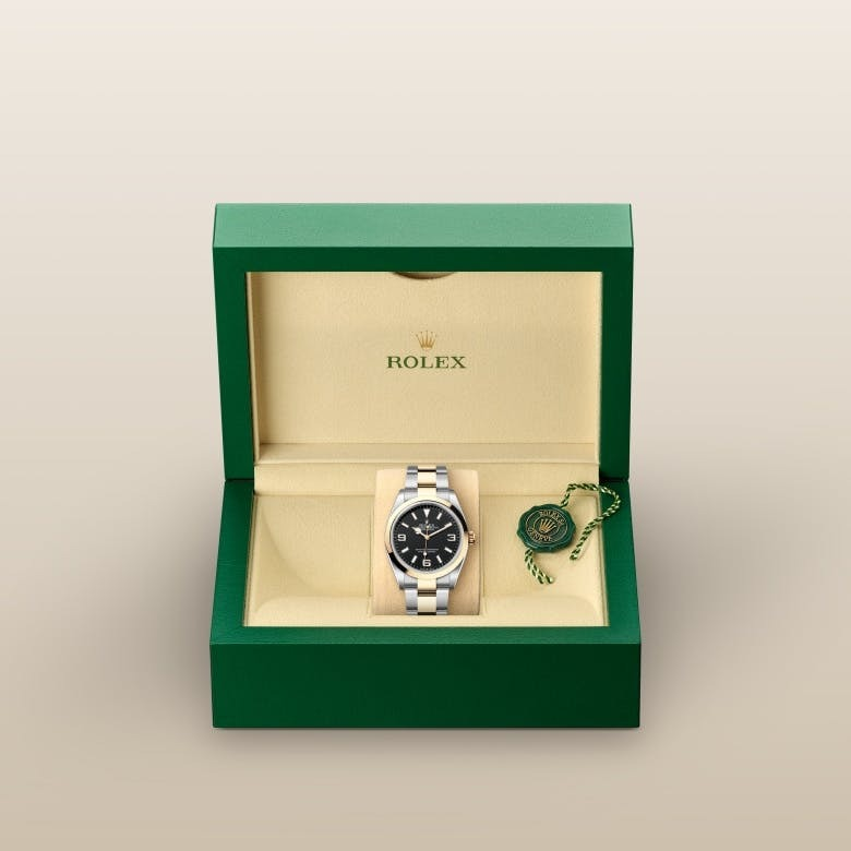 Rolex Explorer 36 Oyster, 36 mm, Oystersteel and yellow gold
