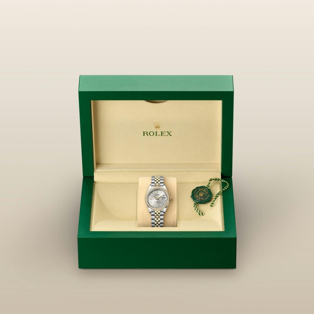 Rolex Lady-Datejust Oyster, 28 mm, Oystersteel, yellow gold and diamonds